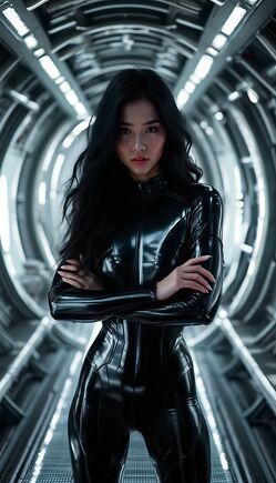 Ethereal Lingerie and Couture in Futuristic Light Tunnel