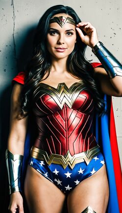 Modern Amazon Heroine in Cinematic Superhero Studio Portraits