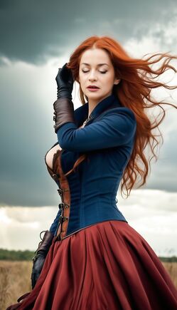 Stormbound Beauty — Wild Wind Across Scarlet Fields