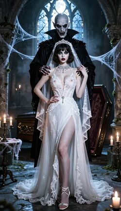 Veiled Bride & Vampire Lord in Crypt