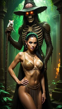 Jungle Necromancer Witch and Golden Chain Temptress