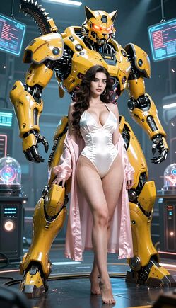 Cyber Siren and Her Yellow Apocalypse Guardian