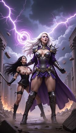 Silver Sorceress and Her Dark Leather Warrior