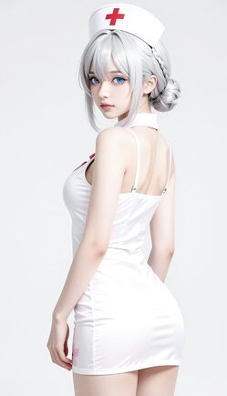 Elegant Anime Nurse with Soft Floral Details