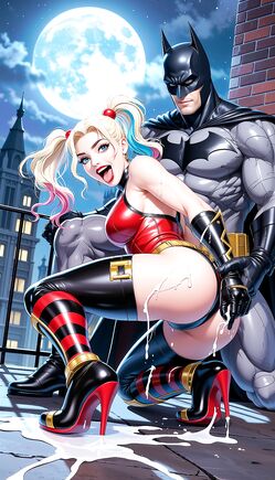 Harley Quinn Creampie on Gotham Rooftop with Batman
