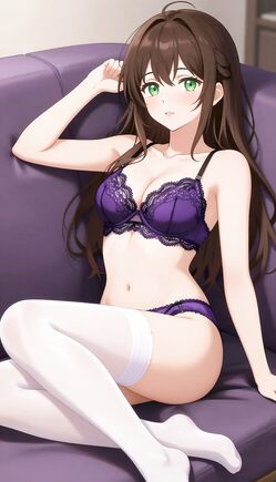 Soft Lounge Elegance in Violet Lace Lingerie