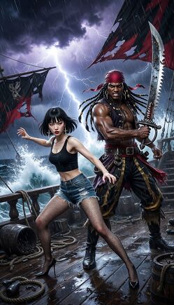 Pirate Storm Battle on Ship Deck