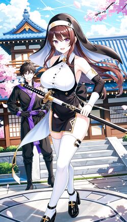 Seductive Nun Samurai Temple Blossom Duel