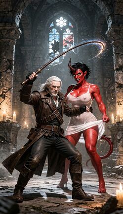 Witcher vs Demoness Cathedral Battle