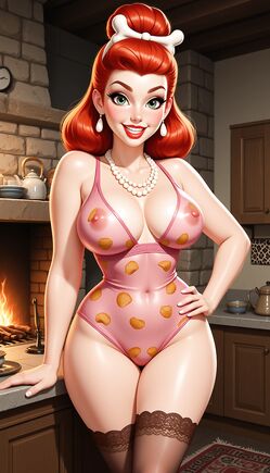 Wilma Flintstone in Potato Chip Lingerie