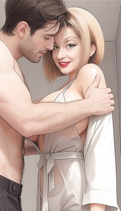 Busty Blonde Passionate Elevator Embrace