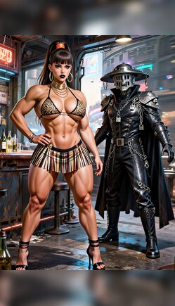 Neon Strength Under Steel Shadows