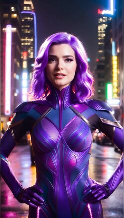 Neon Guardian Rising in the City of Lights