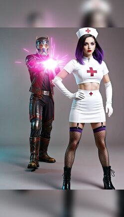 Galactic Guardians and the Crimson Nurse of the Neon Void