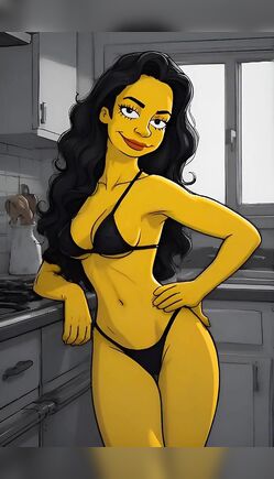 Neon Kitchen Temptation: A Cartoon After Dark