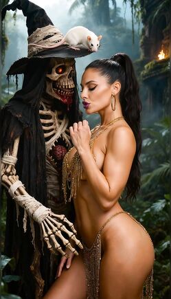 Witch's Forbidden Ritual: Skeletal Embrace