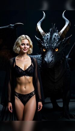 Blonde Temptress Teases with Massive Black Dragon