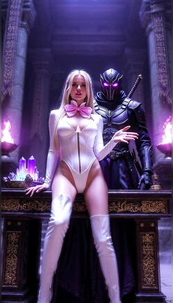Dark Fantasy Bunny Girl Summoning Purple Magic Knight