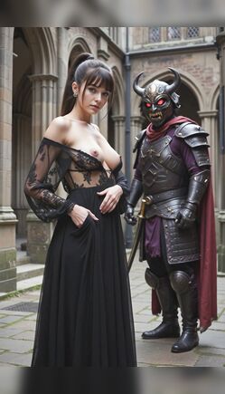 Dark Fantasy Demon Knight And Gothic Beauty Encounter