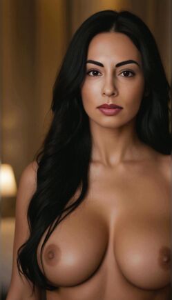 Nude Brunette Beauty Sensual Bedroom Poses