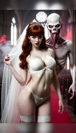 Redhead Bride Embraced by Undead Groom Fantasy