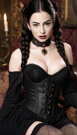 Gothic Vampire Girl Slowly Unveils Her Big Breasts