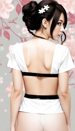 Petite Asian Beauty Posing In Sheer White Outfit