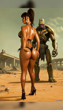 Apocalypse Babe: Leopard Bikini Dance with Giant Mech Guardian