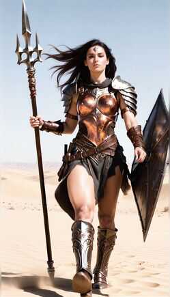 Wonder Woman Cosplay Warrior in Desert Armor