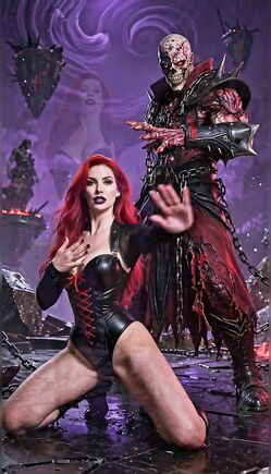 Fiery Redhead Submits to Skull Demon Lord in Fantasy Realm