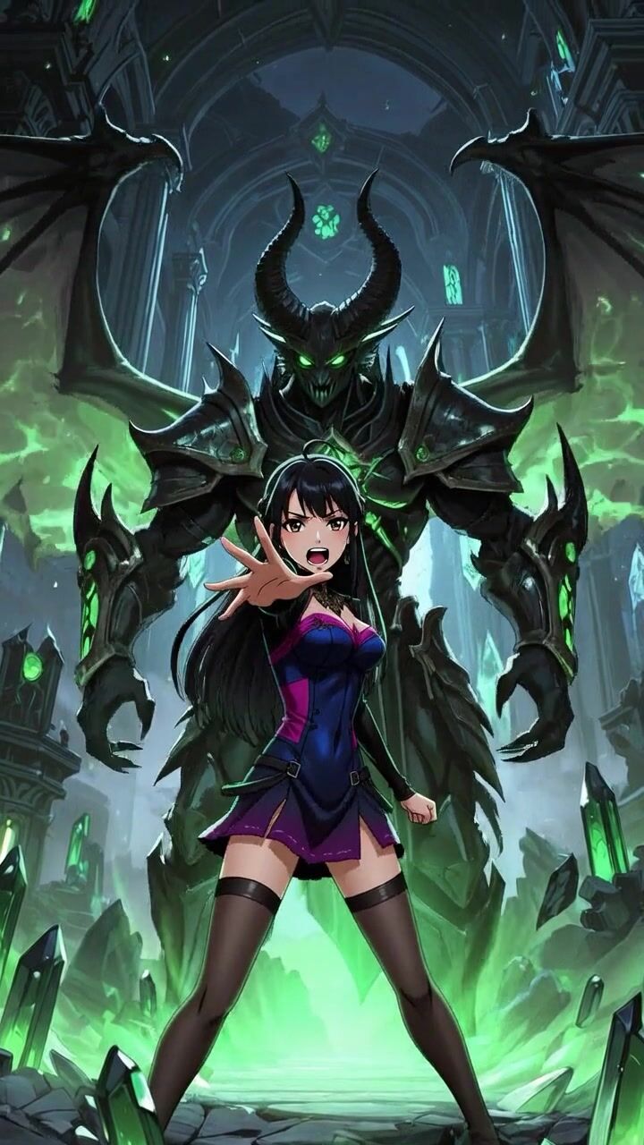 Dark Demon Awakening with Anime Girl Power Transformation