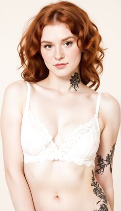 Natural Redhead Beauty Poses Softly in Lace Lingerie