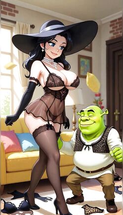 Playful Fantasy Tease with Witch and Green Ogre
