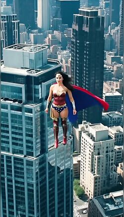 Wonder Woman Soars Above The City In Heroic Display