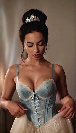 Elegant Corset Beauty Teases with Soft Grace