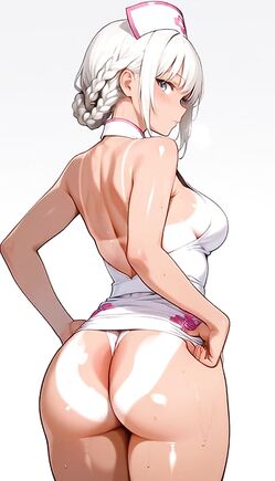 Playful Anime Nurse Teases with Flirty Pose