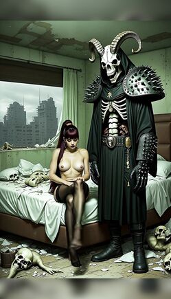 Dark Cultist Oversees Ritual with Horned Skull Armor