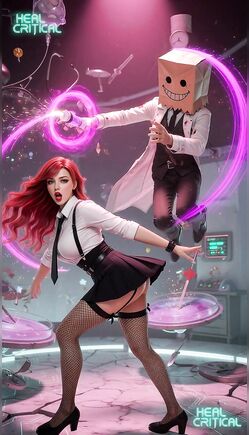 Redhead Schoolgirl Casts Magic With Box Head In Lab