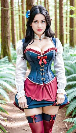 Sexy Snow White Cosplay Beauty In Enchanted Forest Clearing
