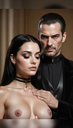 Black Haired Twins Seduce Dracula In Gothic Mansion