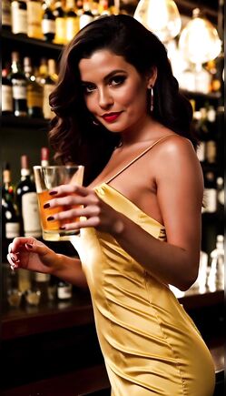 Golden Elegance Captivates Upscale Bar Atmosphere Tonight
