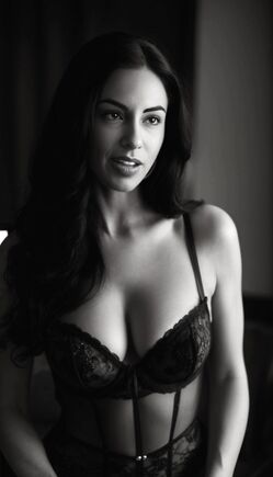 Black and White Boudoir Brunette in Sexy Black Lace Lingerie