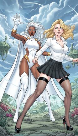 Storm and Blonde Heroine Trapped in Magic Portal