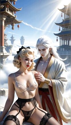 Blonde Beauty Seduced by Immortal God in Sky Temple