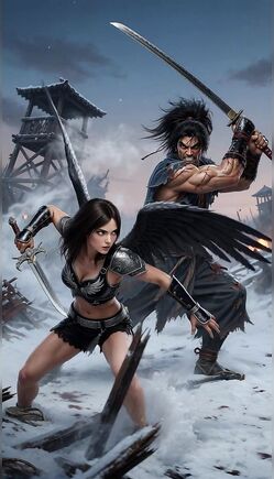 Warrior Duo Battles Through Snow in Epic Samurai Clash