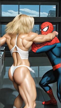 Spider-Man Battles Powerful Blonde Fighter in City Night Chase