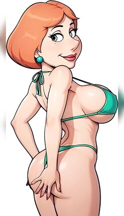 Playful Cartoon Redhead Teases in Bikini Animation Loop