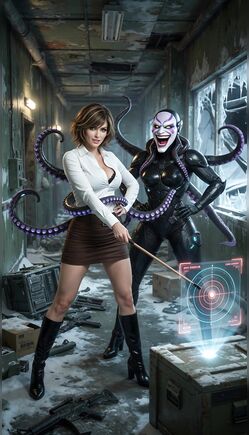 Brunette Secretary Battles Alien Symbiote In Sci-Fi Lab