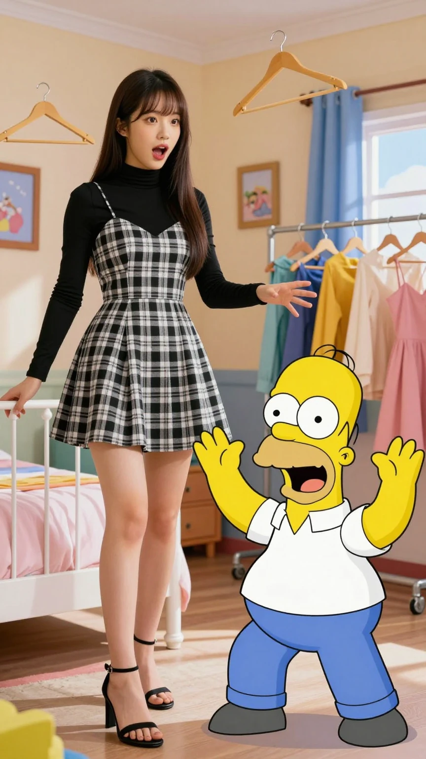 Excited Asian Girl Meets Homer Simpson