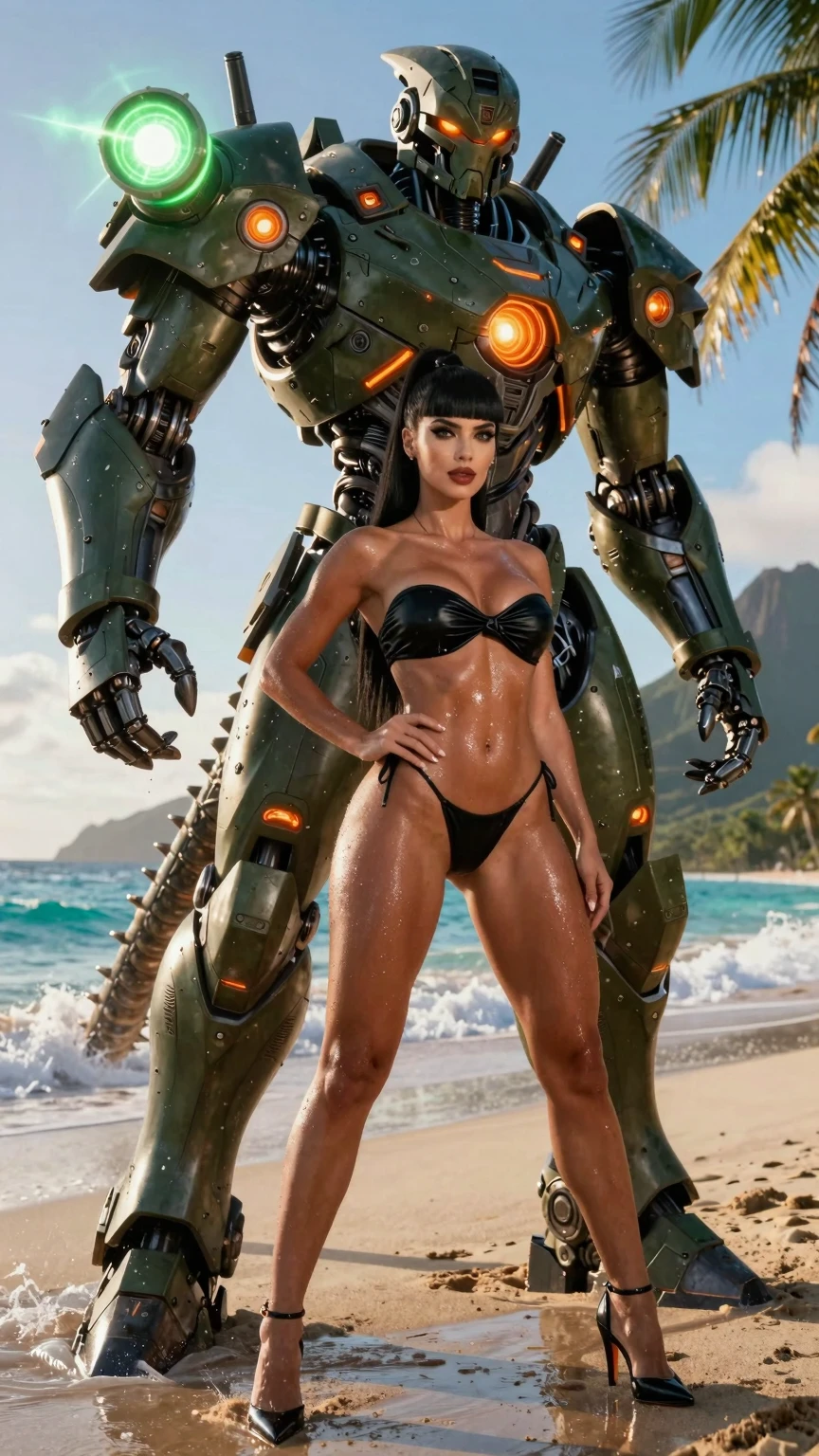Bikini Goddess Commands Giant Alien War Mech